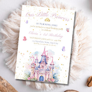 Märchenschloss 1. Geburtstag Märchenprinzessin Einladung