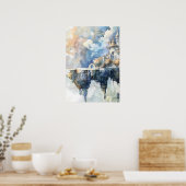 Märchenschloss auf einer Himmelsfelsklippe Poster (Küche)