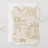Märchenschloss Beförderung Gold Leere Zurück Einladung (Vorderseite)
