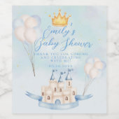 Märchenschloss Crown Babydusche Danke Weinetikett (Einzelnes Label)