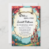 Märchenschloss Enchanted Forest 1. Geburtstag Einladung (Vorderseite)