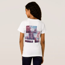 Märchenschloss Kinder T-Shirt mit rosa Kirschblüte