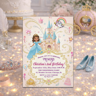 Märchenschloss Prinzessin 2. Geburtstagsfeier Einladung