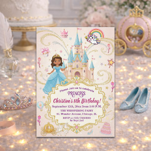 Märchenschloss Prinzessin 8. Geburtstagsfeier Einladung