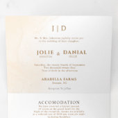 Märchenschloss QR Code Story Buch Hochzeit Dreifach Gefaltete Einladung (Innen Erste Seite)