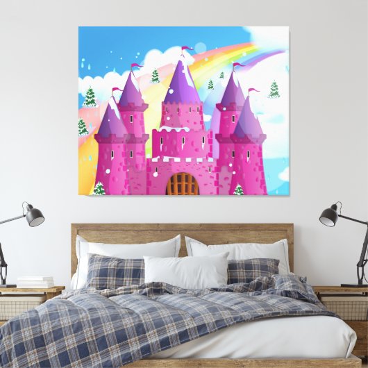 Märchenschloss Rainbow Leinwanddruck (Insitu (Schlafzimmer))