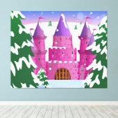 Märchenschloss Winter Leinwanddruck (Insitu (Holzboden))