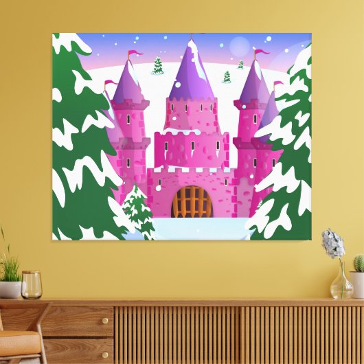 Märchenschloss Winter Leinwanddruck (Insitu (Wohnzimmer))
