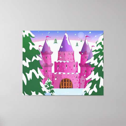 Märchenschloss Winter Leinwanddruck (Vorderseite)