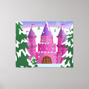 Märchenschloss Winter Leinwanddruck