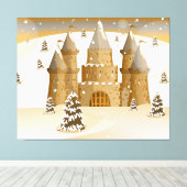 Märchenschloss Winter Leinwanddruck (Insitu (Holzboden))