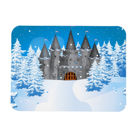 Märchenschloss Winter Magnet (Horizontal)