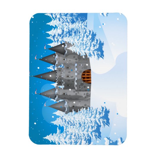 Märchenschloss Winter Magnet (Vertikal)