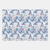 Märchenschlösser Blau Geschenkpapier Set (Vorderseite 2)