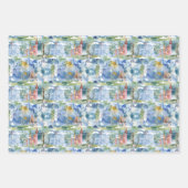 Märchenschlösser Blau Geschenkpapier Set (Vorderseite)