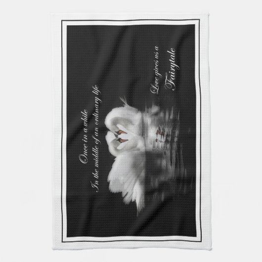 Märchenschwäne Geschirrtuch (Vertikal)