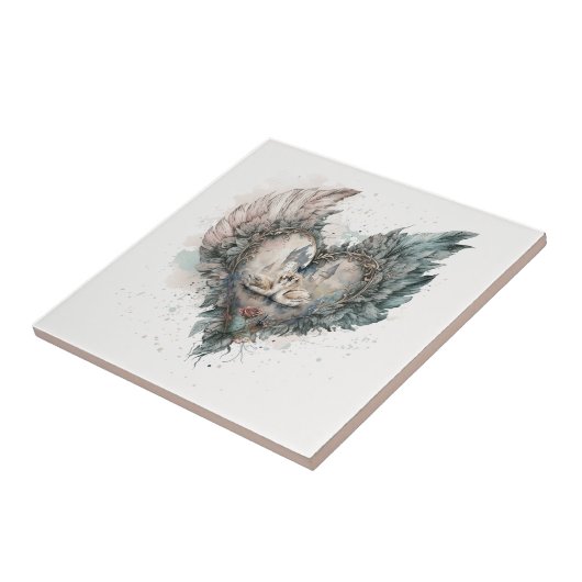 Märchenschwäne im Herzen der Feathered Fliese (Seite)