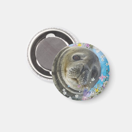 Märchensee im Ozean der Blume Magnet (Vorderseite/Rückseite)