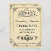 Märchenstorybook-Hochzeits-Menü-Karten Menükarte (Vorne/Hinten)