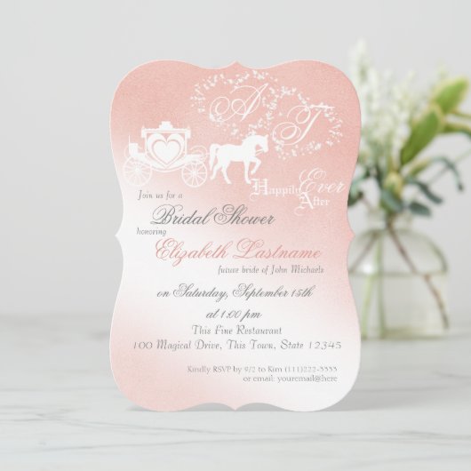 Märchentransporter Brautparty Rosa Einladung (Stehend Vorderseite)