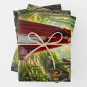 Märchenträume in rotem Dekoupage-Wrap-Papier Geschenkpapier Set (Beispiel)