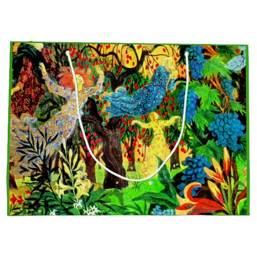 Märchenvolk im Wald Große Geschenktüte (Rückseite)