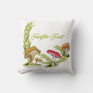Märchenwald Aquarell Set von Pilzen Küste Kissen