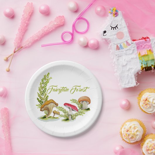 Märchenwald Aquarell Set von Pilzen zeichne Pappteller (Party)