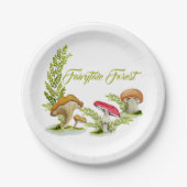 Märchenwald Aquarell Set von Pilzen zeichne Pappteller (Vorderseite)