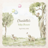 Märchenwald Bärchen Wartet Baby- Shower Untersetzer (Vorderseite)