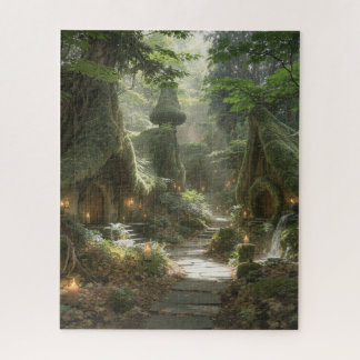 Märchenwald Dorf Puzzle