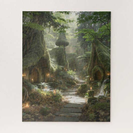 Märchenwald Dorf Puzzle (Vertikal)