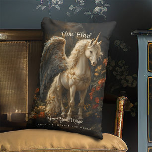 Märchenwald-Einhorn-Fantasy im Vintage-Stil Lendenkissen