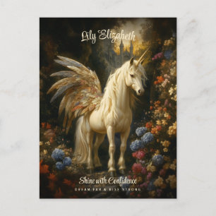 Märchenwald-Einhorn Magisches Pegasus Postkarte