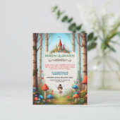 Märchenwald-Geburtstags-Einladung Postkarte (Stehend Vorderseite)