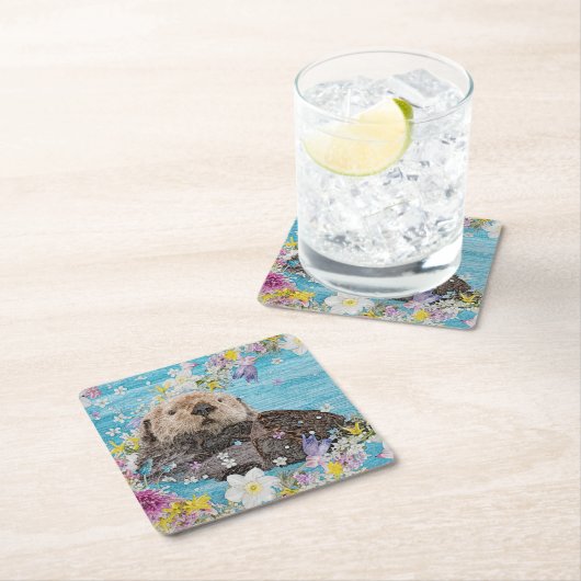 Märchenwald im Fluss der Blume Rechteckiger Pappuntersetzer (Vor Ort)