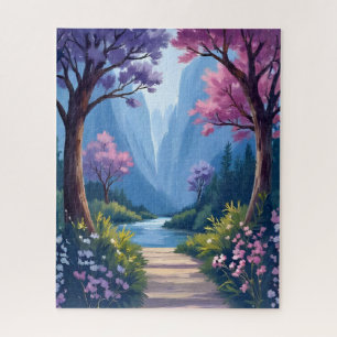 Märchenwald Magische Florale Naturlandschaft Puzzle