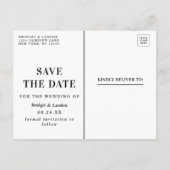 Märchenwald - Save the Date rosa Ankündigungspostkarte (Rückseite)