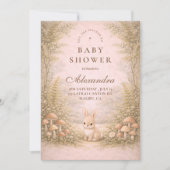 Märchenwald-Tiere Baby Shower Einladung (Vorderseite)