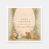 Märchenwald-Tiere Baby Shower Serviette (Vorderseite)