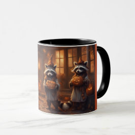 Märchenwaschbären in Halloween-Kostümen Tasse