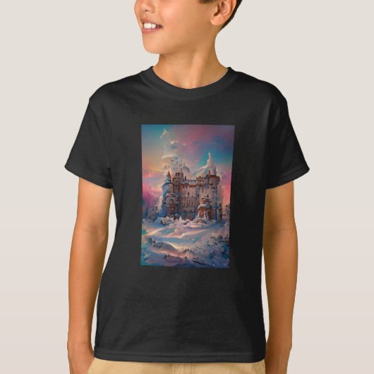 Märchenwelt, Winterschloss, Schneeschloss, Geschen T-Shirt (Vorderseite)