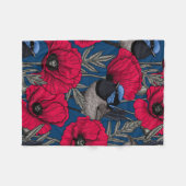 Märchenwren und Mohn Fleecedecke (Vorderseite (Horizontal))