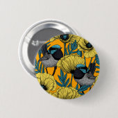 Märchenwren und Mohn in Gelb Button (Vorne & Hinten)