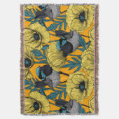 Märchenwren und Mohn in Gelb Decke (Vorderseite Vertikal)