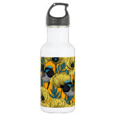 Märchenwren und Mohn in Gelb Edelstahlflasche (Vorderseite)