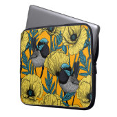 Märchenwren und Mohn in Gelb Laptopschutzhülle (Vorderseite Links)