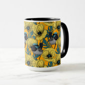 Märchenwren und Mohn in Gelb Tasse (VorderseiteRechts)
