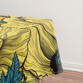 Märchenwren und Mohn in Gelb Tischdecke (Beispiel)