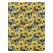 Märchenwren und Mohn in Gelb Tischdecke (Vorderseite)